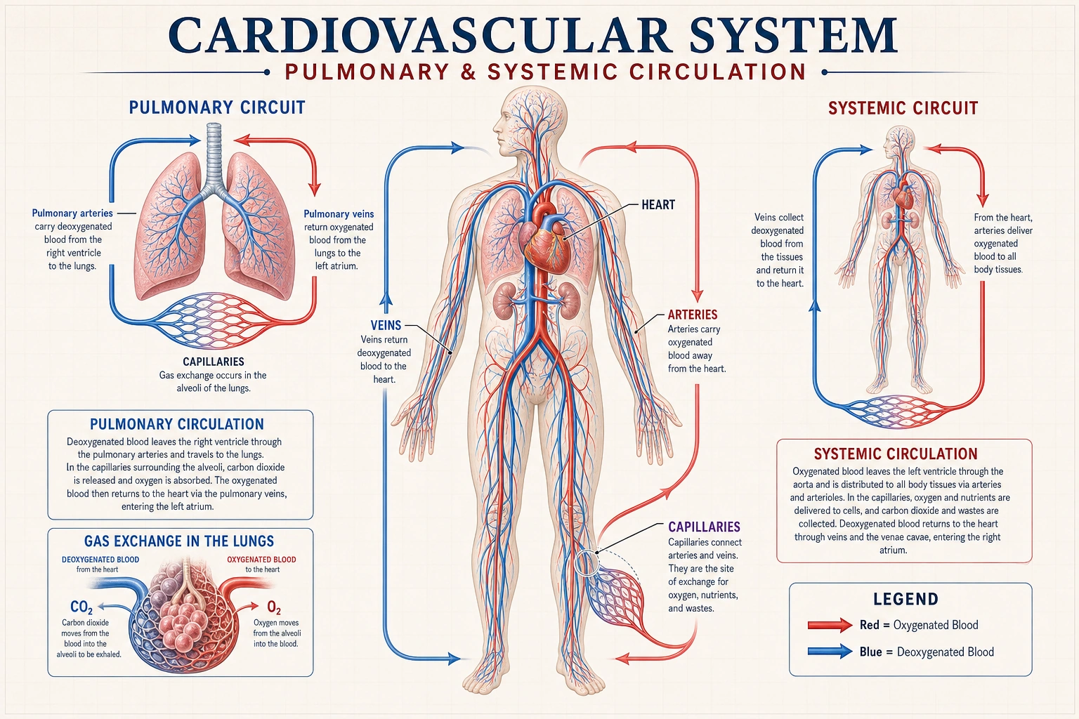 Cardiovascular system teaching visual