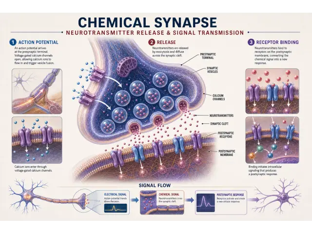 Diagramm der Nervenbahn und Synapse