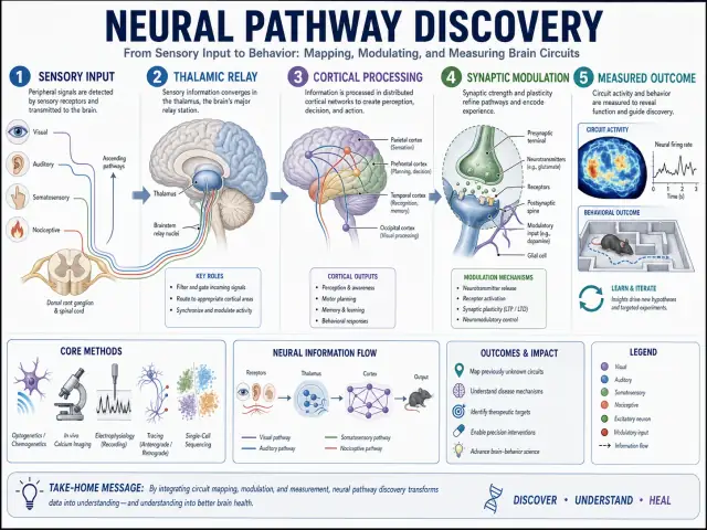 Neural pathway synapse diagram