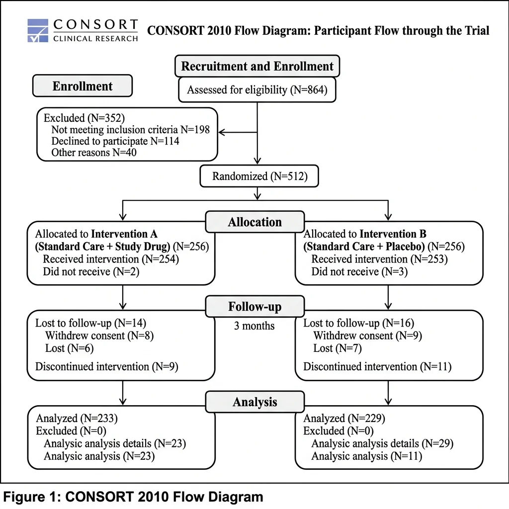 CONSORT Flussdiagramm Patienten Screening Ablauf