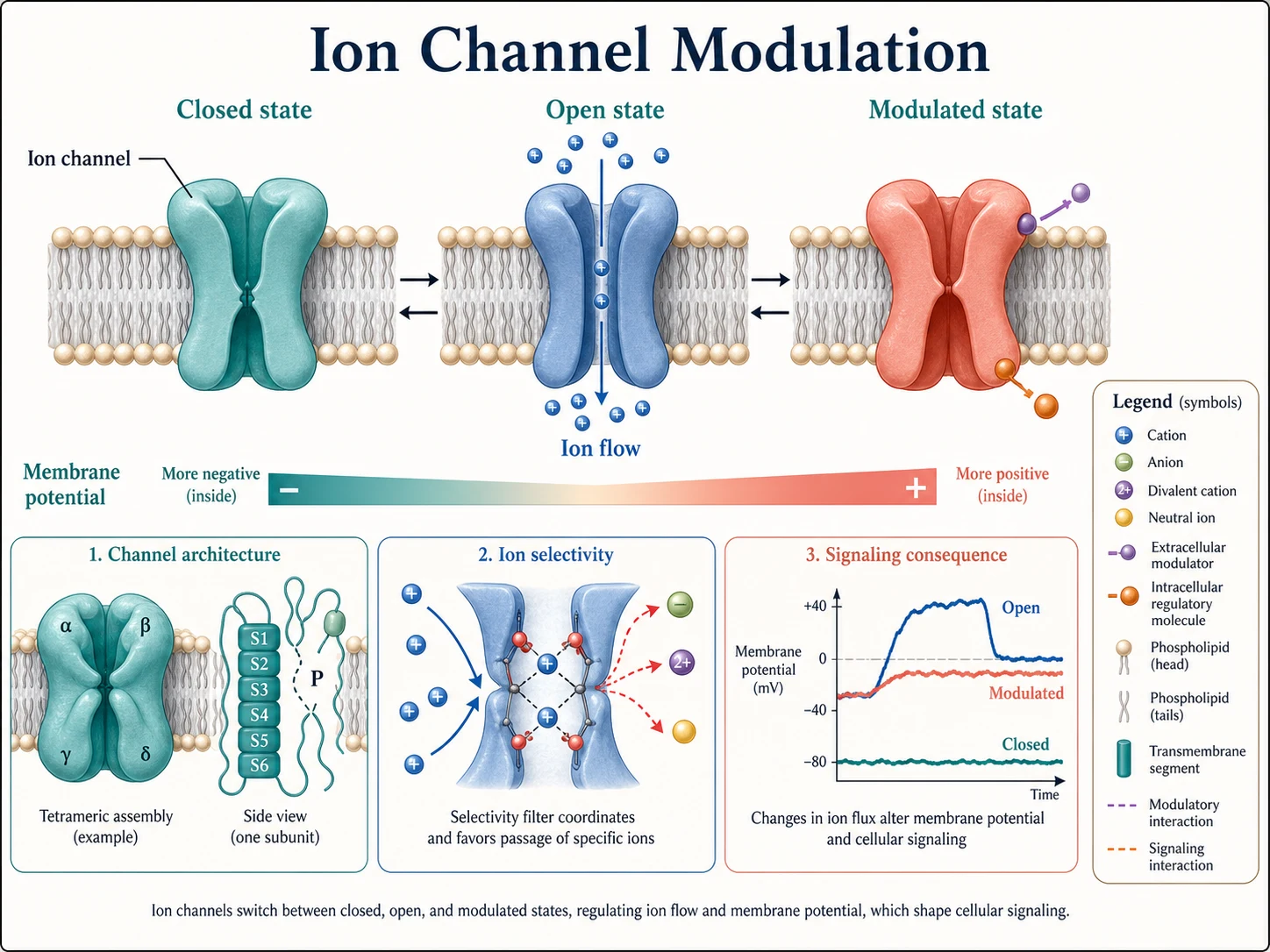 Medizinische Lehrabbildung: Modulation von Ionenkanälen