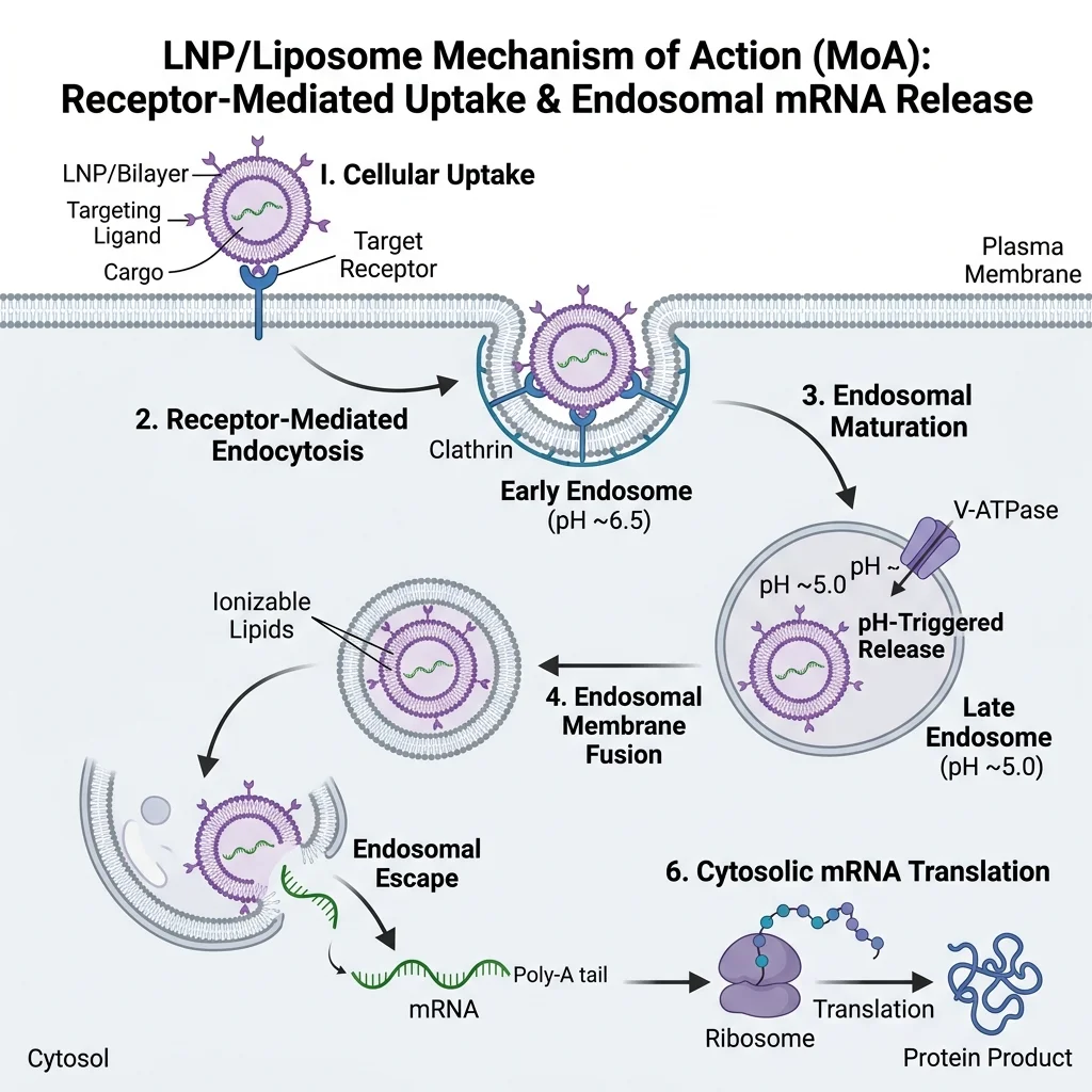 Liposom Wirkstoffabgabe Endozytose Mechanismus