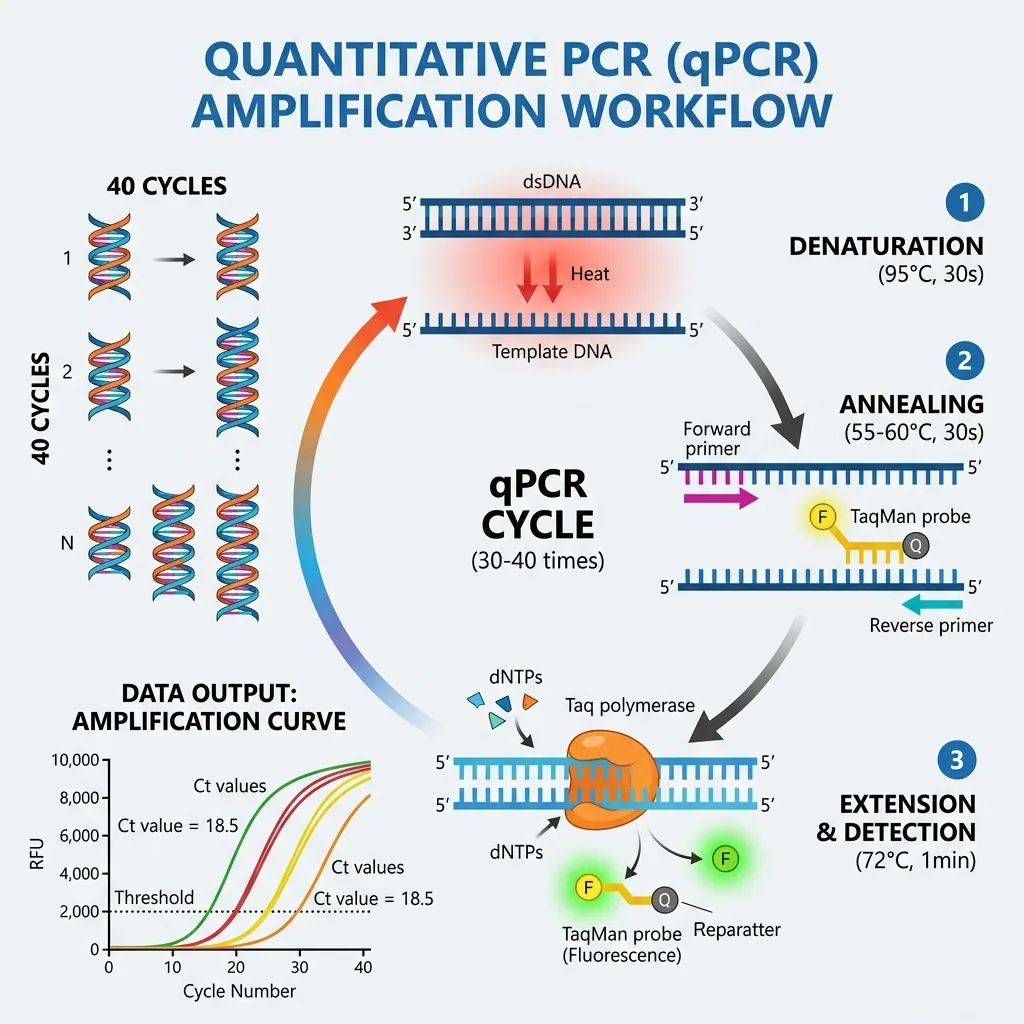 Diagramma del ciclo di amplificazione qPCR